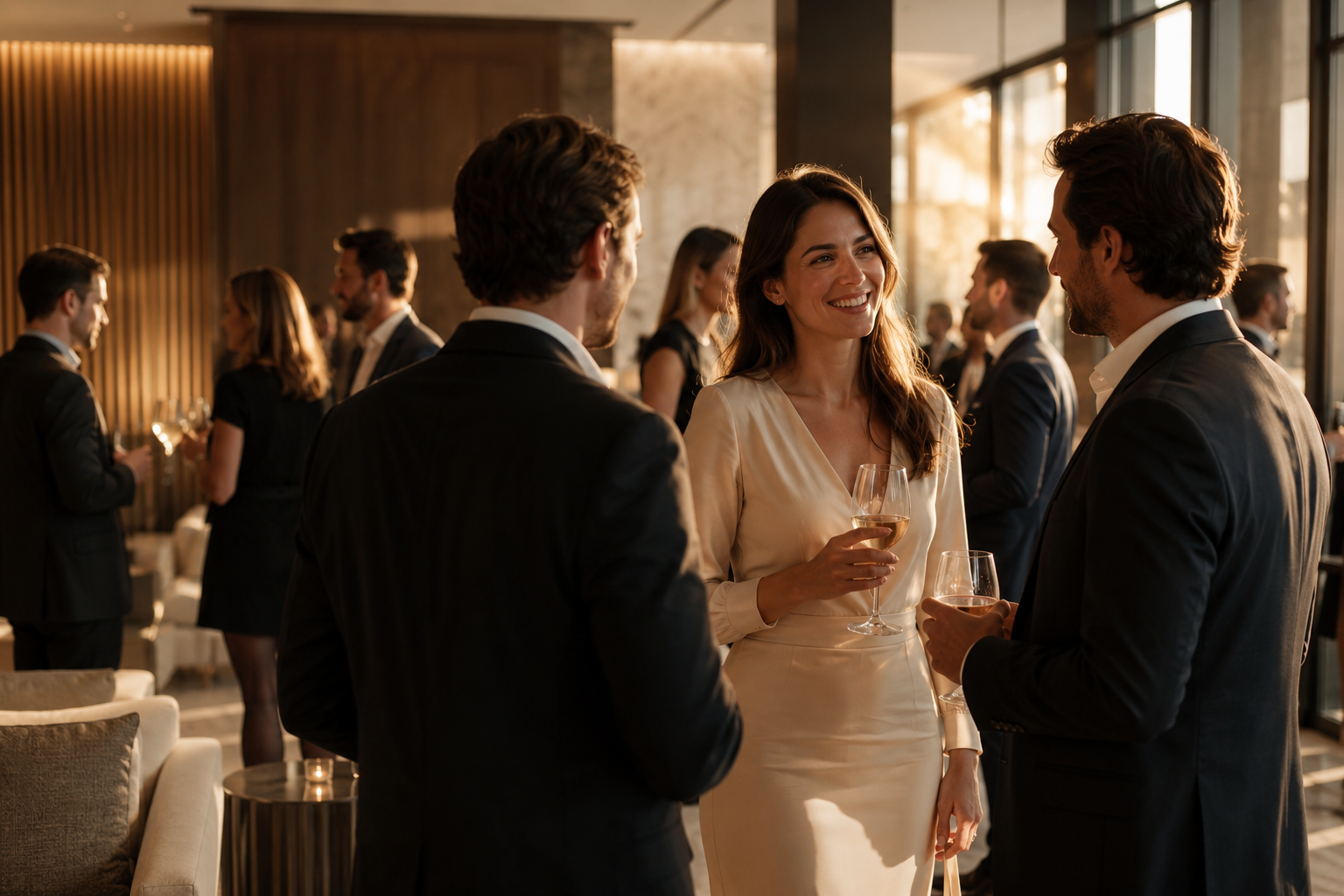 Networking profesional en un entorno elegante